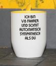 Weiße Tasse mit Spruch  